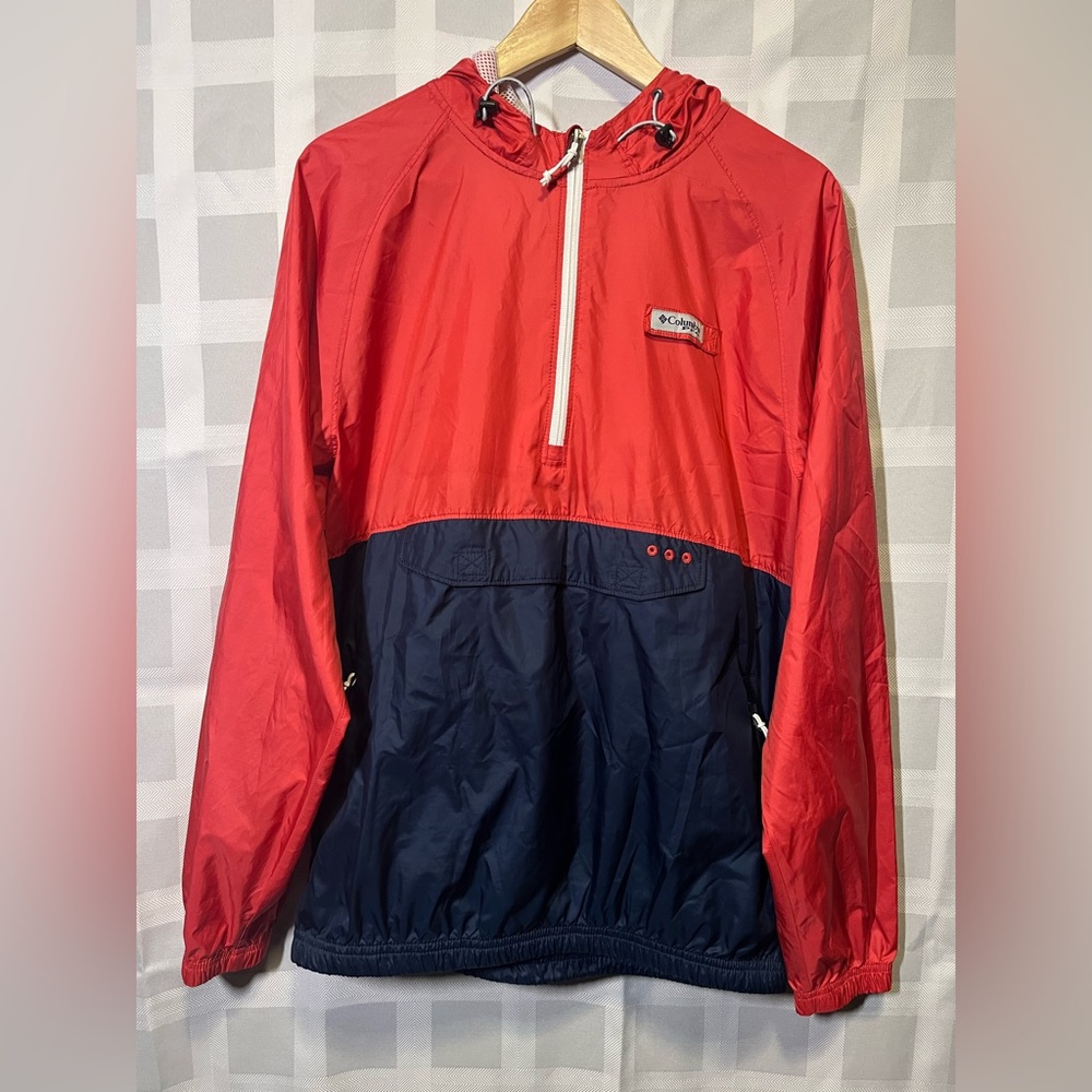 UNISEX Red/Blue Columbia PFG Lightweight Windbreaker, size S